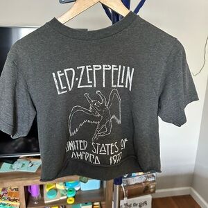 Gray Led Zeppelin Cropped T-Shirt